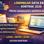 Lowongan Kerja Data Entry Remote (Kontrak) 2026 – Fresh Graduate Dipersilakan