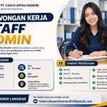 Lowongan Kerja Staff Admin 2026 – PT Cahya Artha Mandiri Bandung (Fresh Graduate Welcome)